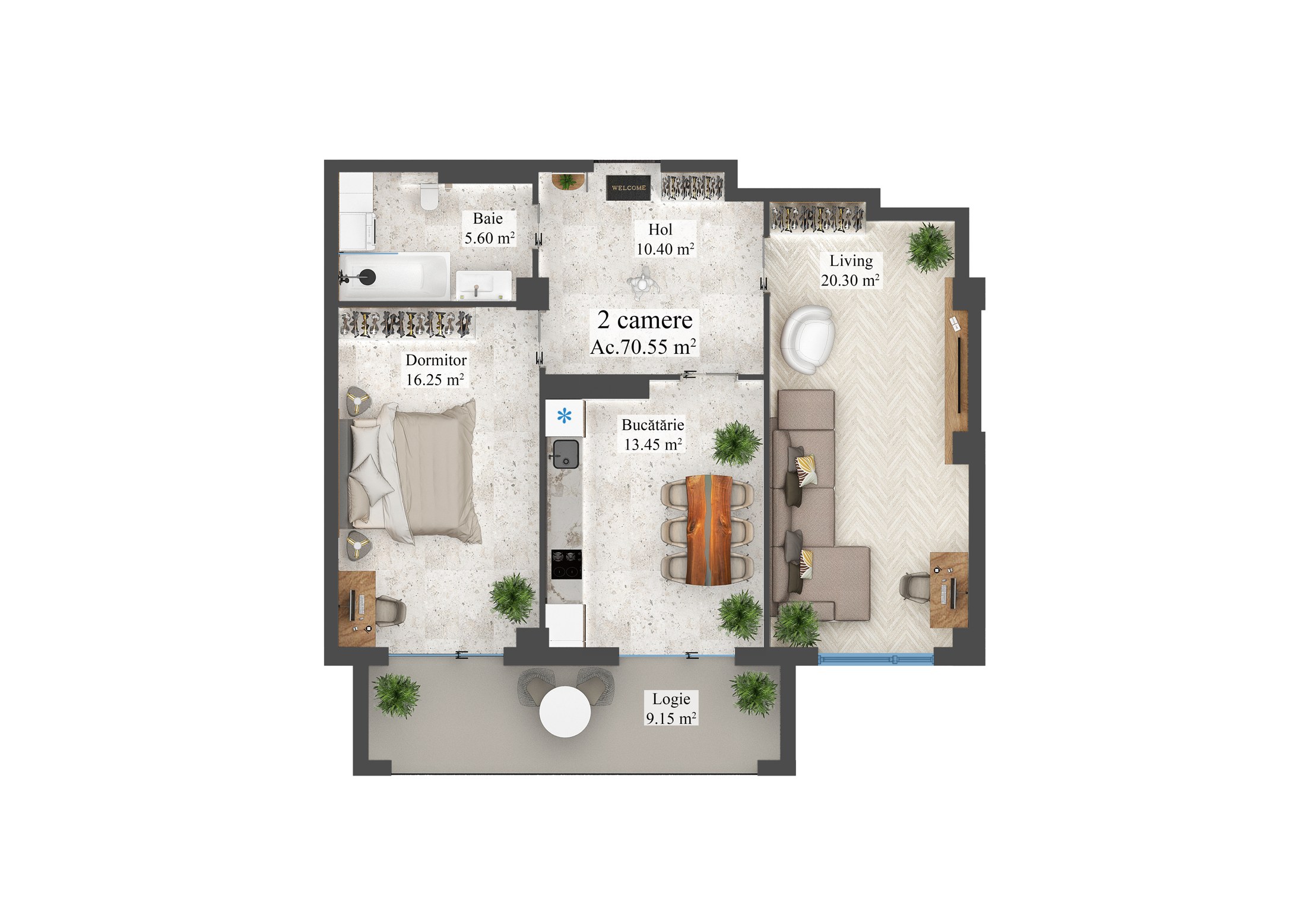 Planimetria apartamentului 108