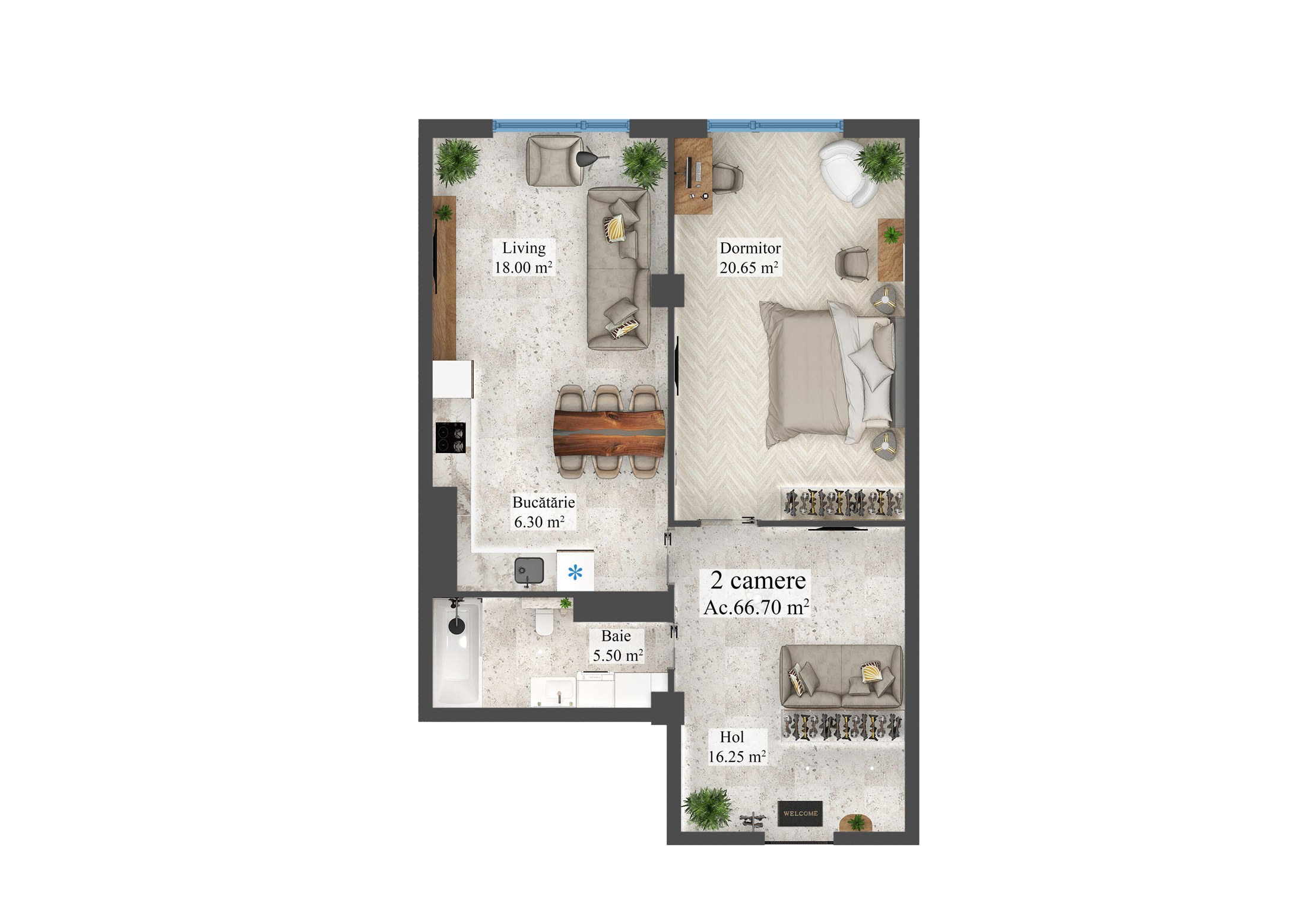 Planimetria apartamentului 106