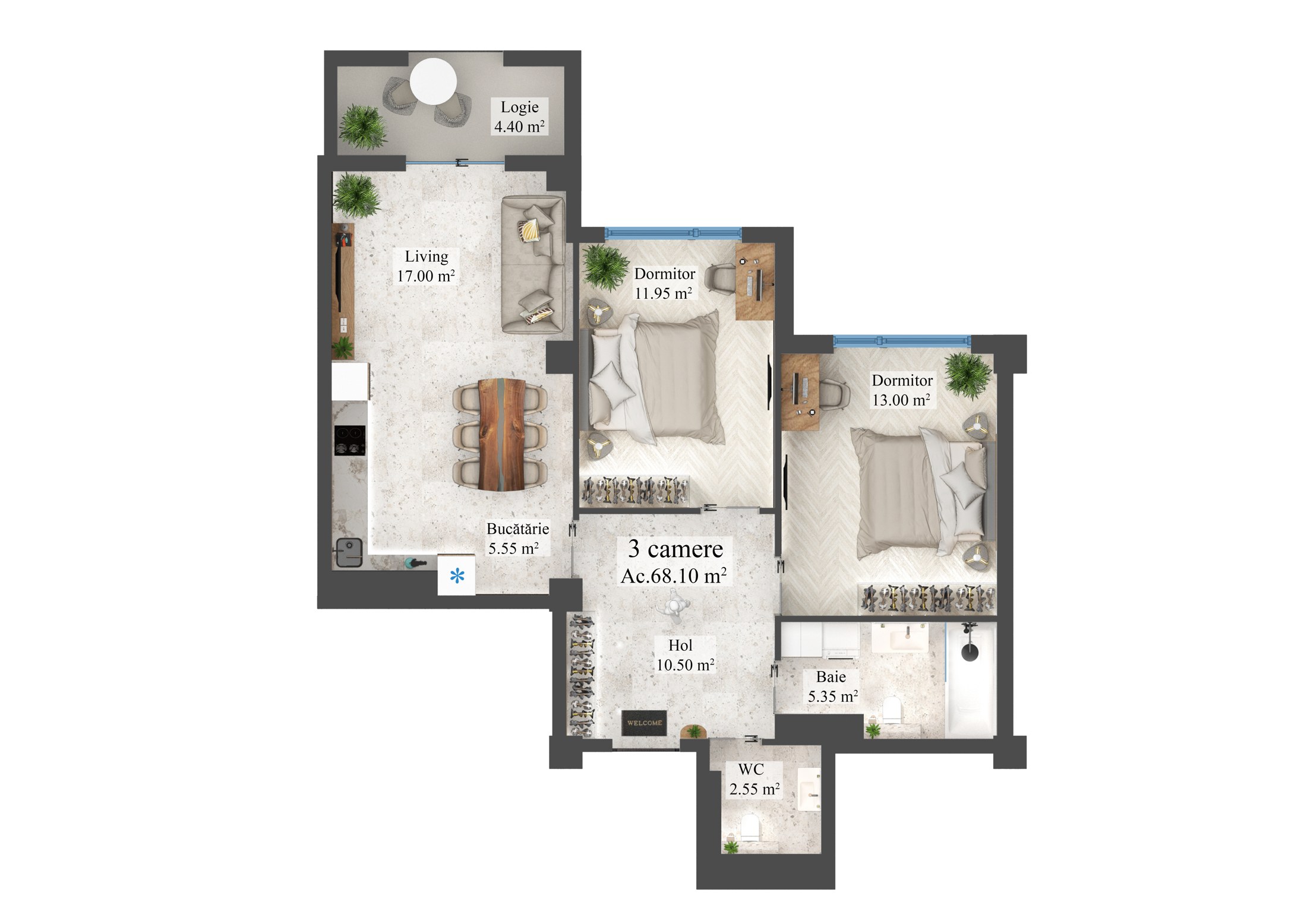 Planimetria apartamentului 110